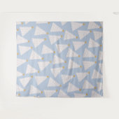 Weihnachtsbaum Muster Blau Wandteppich (Vorderseite (Horizontal))