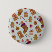 Weihnachtsbaum-Muster Button (Vorderseite)