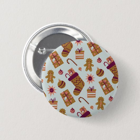 Weihnachtsbaum-Muster Button (Vorne & Hinten)