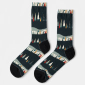 Weihnachtsbaum Muster dunkel Socken (Linkes Detail)