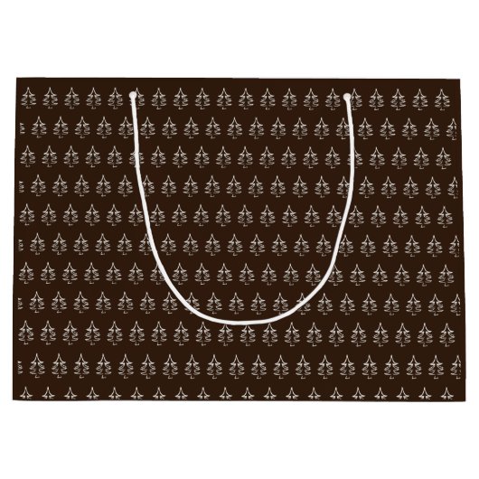 Weihnachtsbaum Muster Dunkle Schokolade Große Geschenktüte (Vorderseite)