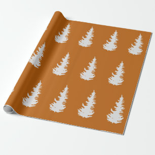 Weihnachtsbaum-Muster Elegant Orange Weiß Geschenk Geschenkpapier