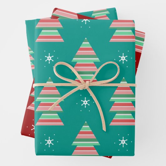 Weihnachtsbaum Muster Feiertage Geschenkpapier Set (Beispiel)