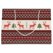 Weihnachtsbaum-Muster für Rentiere | Urlaub Große Geschenktüte (Vorderseite)