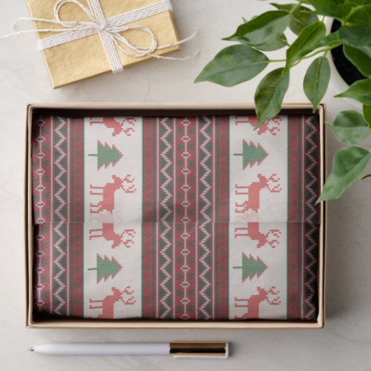 Weihnachtsbaum-Muster für Rentiere | Urlaub Seidenpapier (Geschenk)