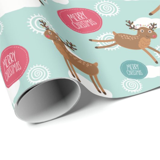 Weihnachtsbaum-Muster Geschenkpapier (Rolleneckpunkt)