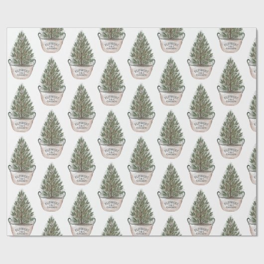 Weihnachtsbaum-Muster Geschenkpapier (Flach)