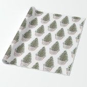 Weihnachtsbaum-Muster Geschenkpapier (Ungerollt)