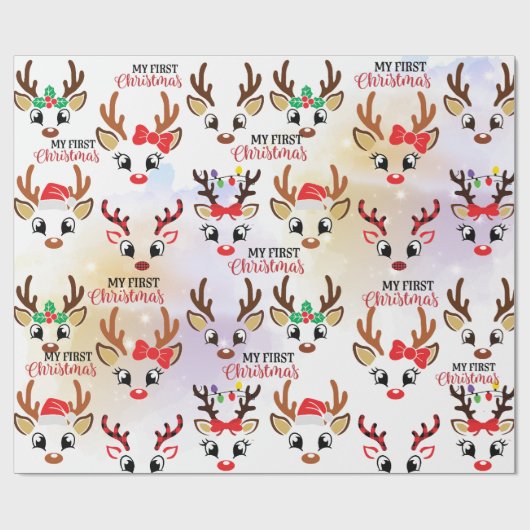 Weihnachtsbaum-Muster Geschenkpapier (Flach)