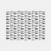 Weihnachtsbaum-Muster-Girly Chic des Schwarz-| Fleecedecke (Vorderseite (Horizontal))