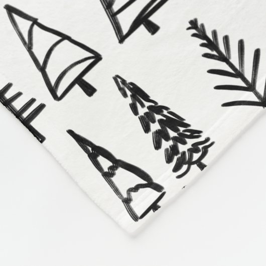Weihnachtsbaum-Muster-Girly Chic des Schwarz-| Fleecedecke (Ecke)