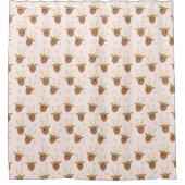 Weihnachtsbaum Muster Gold Pink Duschvorhang (Vorderseite)