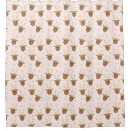 Weihnachtsbaum Muster Gold Pink Duschvorhang