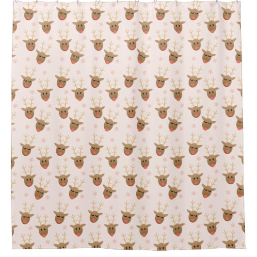 Weihnachtsbaum Muster Gold Pink Duschvorhang (Vorderseite)