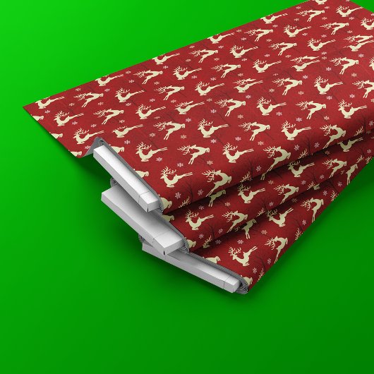 Weihnachtsbaum Muster Gold Red Stoff