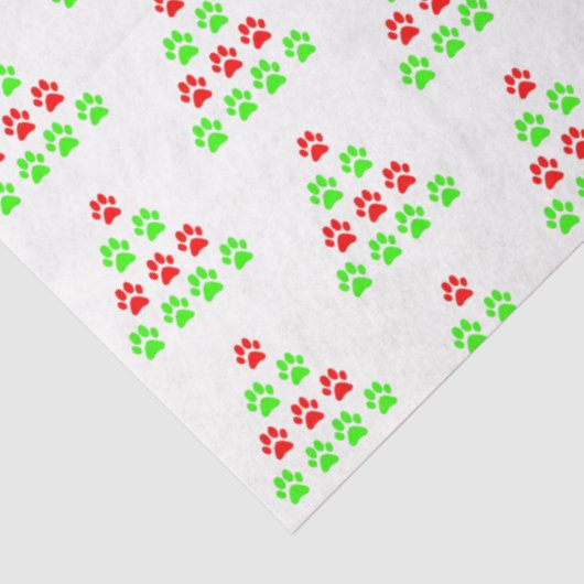 Weihnachtsbaum-Muster grün rot Seidenpapier (Ausschnitt)