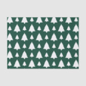 Weihnachtsbaum-Muster grün und weiß Seidenpapier (Vorderseite)