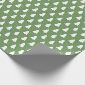 Weihnachtsbaum-Muster in festlich grün Geschenkpapier (Ecke)