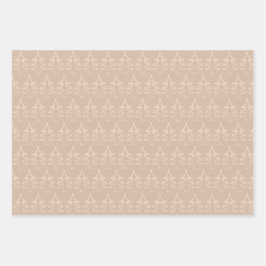 Weihnachtsbaum Muster Kaffeepause Blush Vanilla Geschenkpapier Set