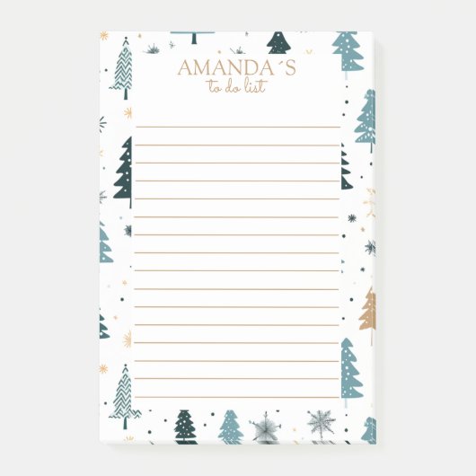 Weihnachtsbaum-Muster-Notizen Post-it Klebezettel (Vorderseite)
