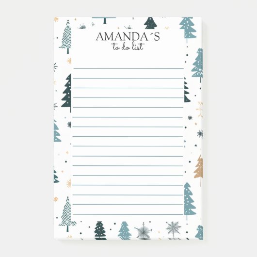 Weihnachtsbaum-Muster-Notizen Post-it Klebezettel (Vorderseite)