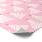 Weihnachtsbaum-Muster Pink Poster (Ecke)