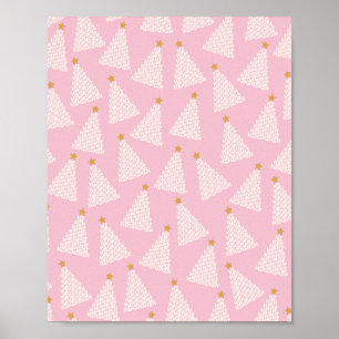 Weihnachtsbaum-Muster Pink Poster