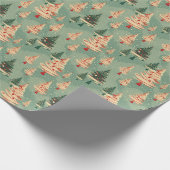 Weihnachtsbaum Muster Retro Festivals Cheer Geschenkpapier (Ecke)