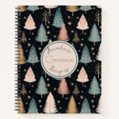 Weihnachtsbaum Muster Rezept Notebook Notizblock (Vorderseite)