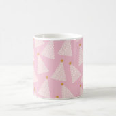 Weihnachtsbaum Muster rosa Kaffeetasse (Mittel)