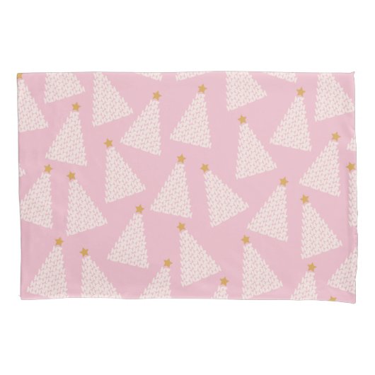 Weihnachtsbaum Muster rosa Kissenbezug (Vorderseite)