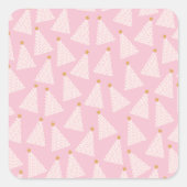 Weihnachtsbaum Muster rosa Quadratischer Aufkleber (Vorderseite)