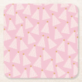 Weihnachtsbaum Muster rosa Rechteckiger Pappuntersetzer (Vorderseite)