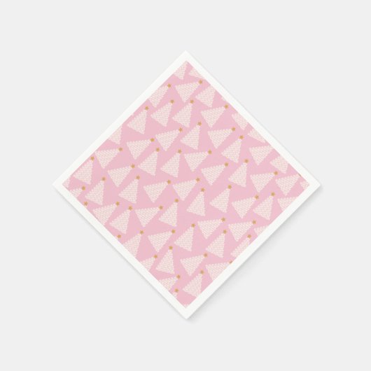 Weihnachtsbaum Muster rosa Serviette (Ecke)