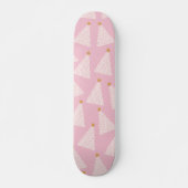 Weihnachtsbaum Muster rosa Skateboard (Vorne)