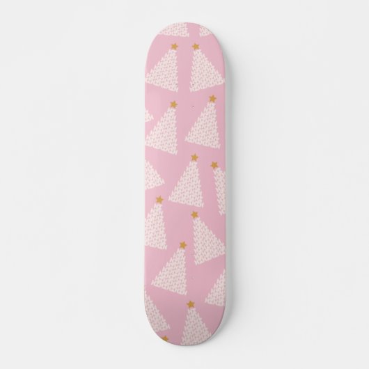 Weihnachtsbaum Muster rosa Skateboard (Vorne)