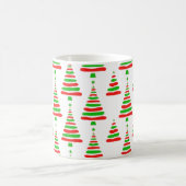 Weihnachtsbaum-Muster rot-grüne Kritzelei b Kaffeetasse (Mittel)