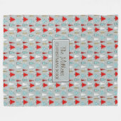Weihnachtsbaum Muster Rot und Blau ID175 Fleecedecke (Vorderseite (Horizontal))