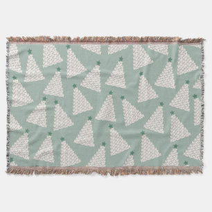 Weihnachtsbaum Muster Sage Green Decke