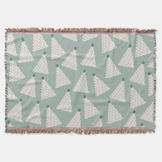 Weihnachtsbaum Muster Sage Green Decke (Vorderseite)