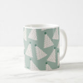 Weihnachtsbaum Muster Sage Green Kaffeetasse (VorderseiteRechts)