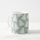 Weihnachtsbaum Muster Sage Green Kaffeetasse (Vorderseite Links)