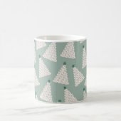Weihnachtsbaum Muster Sage Green Kaffeetasse (Mittel)