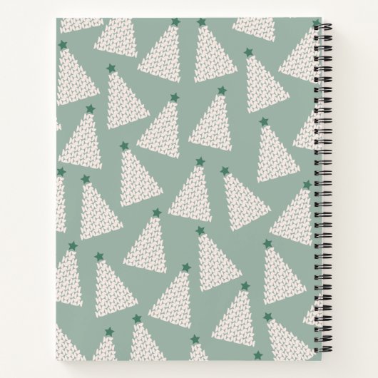 Weihnachtsbaum Muster Sage Green Notizblock (Rückseite)
