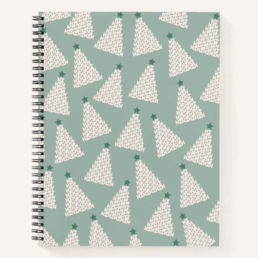 Weihnachtsbaum Muster Sage Green Notizblock (Vorderseite)