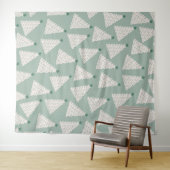 Weihnachtsbaum Muster Sage Green Wandteppich (Beispiel (Horizontal))