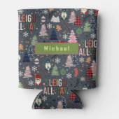 Weihnachtsbaum Muster Sleigh Den ganzen Tag Dosenkühler (Vorderseite)