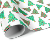Weihnachtsbaum Muster Urlaub White Geschenkpapier (Rolleneckpunkt)
