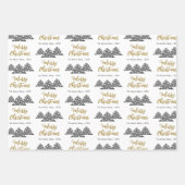 Weihnachtsbaum Muster Weihnachtsskriptfamilie Geschenkpapier Set (Vorderseite)