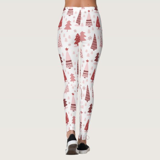 Weihnachtsbaum Muster Weiße Leggings (Rückseite)
